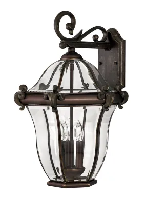 San Clemente Large Wall Mount Lantern in Copper Bronze