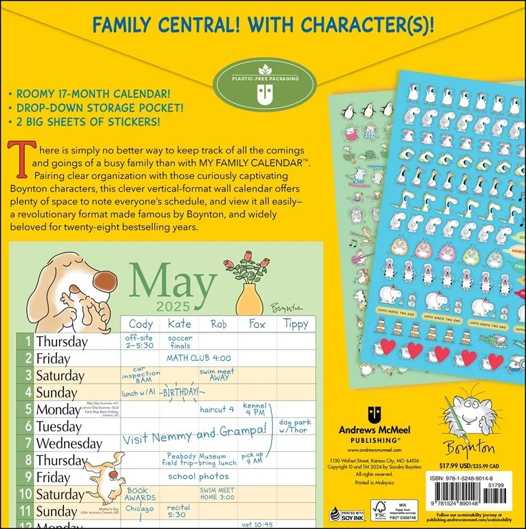 Sandra Boynton's My Family Wall Calendar 2025