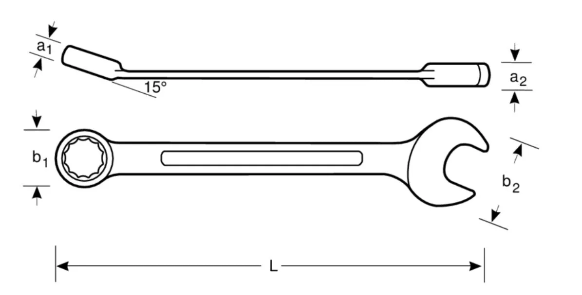 Sandvik Belzer Metric Flat Combination Wrenches with Chrome Finish  111M-18mm