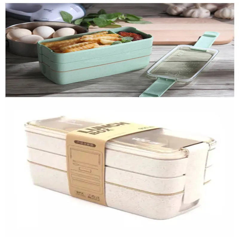 Separate Microwave Oven Light Plastic Lunch Box Transparent Food Container Case