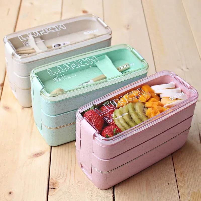 Separate Microwave Oven Light Plastic Lunch Box Transparent Food Container Case