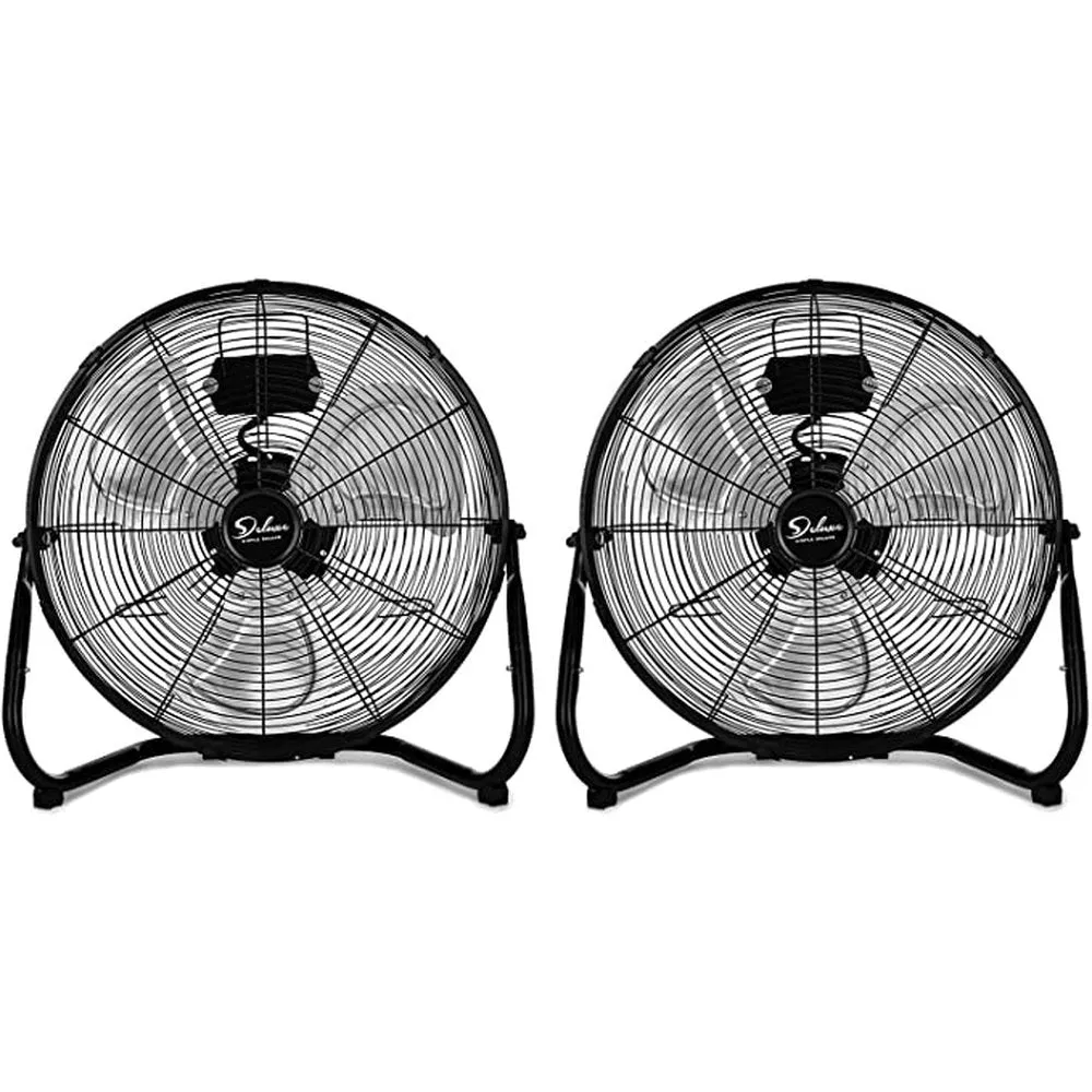 Simple Deluxe 12 Inch 3-Speed High Velocity Heavy Duty Metal Industrial Floor Fans