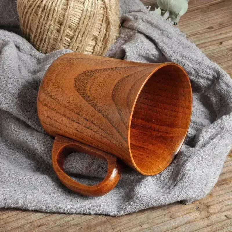 Simple Literary Retro Japanese Style Wooden  Handcrafted Mug