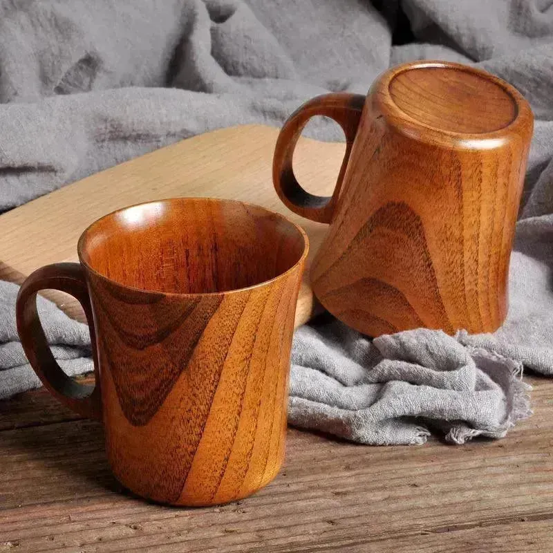 Simple Literary Retro Japanese Style Wooden  Handcrafted Mug