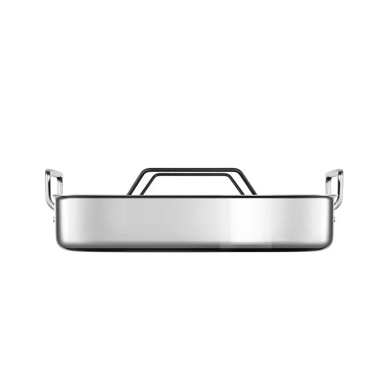 Small Stainless Steel Roasting Pan with Nonstick Rack