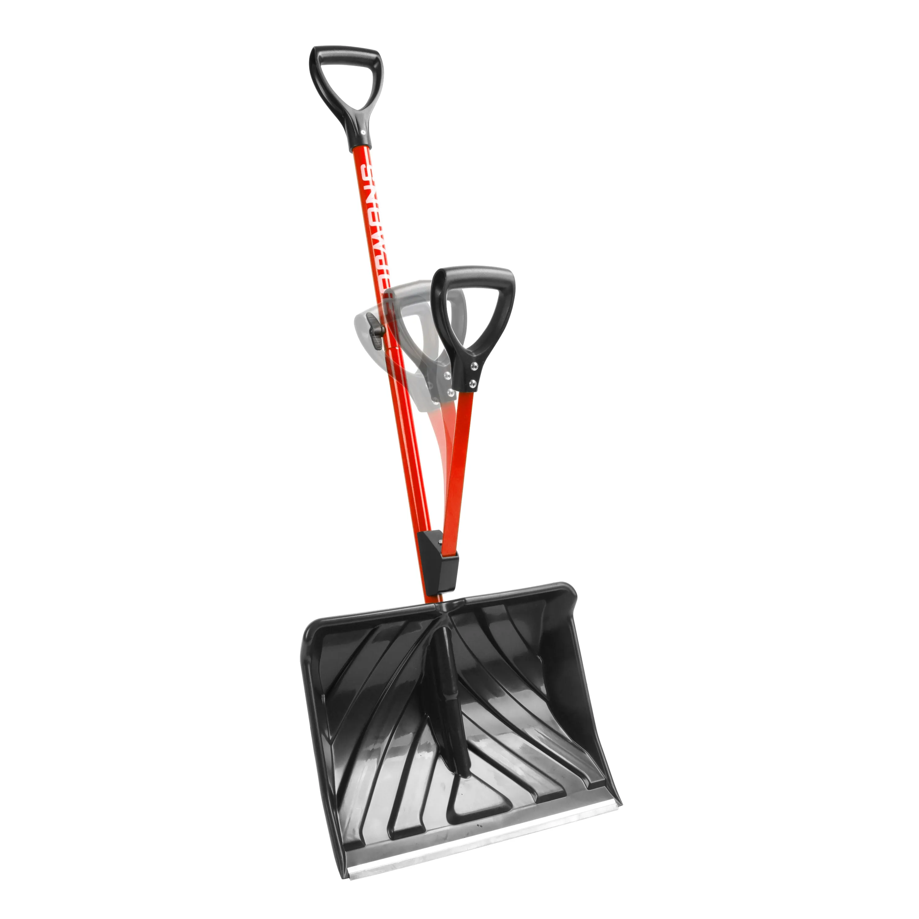 Snow Joe SJ-SHLV01-RED Shovelution Strain-Reducing Snow Shovel | 18-Inch | Spring Assisted Handle (Red)