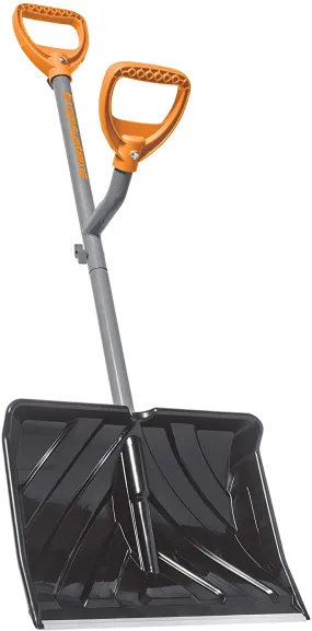 Snow Shovel, Best 18-Inch Shovel, 48-Inch Shaft, Push/Scoop Combination Blade