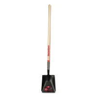 Square Transfer Shovel, 48" Straight Fiberglass Handle, 9 1/2x12, Forward Step