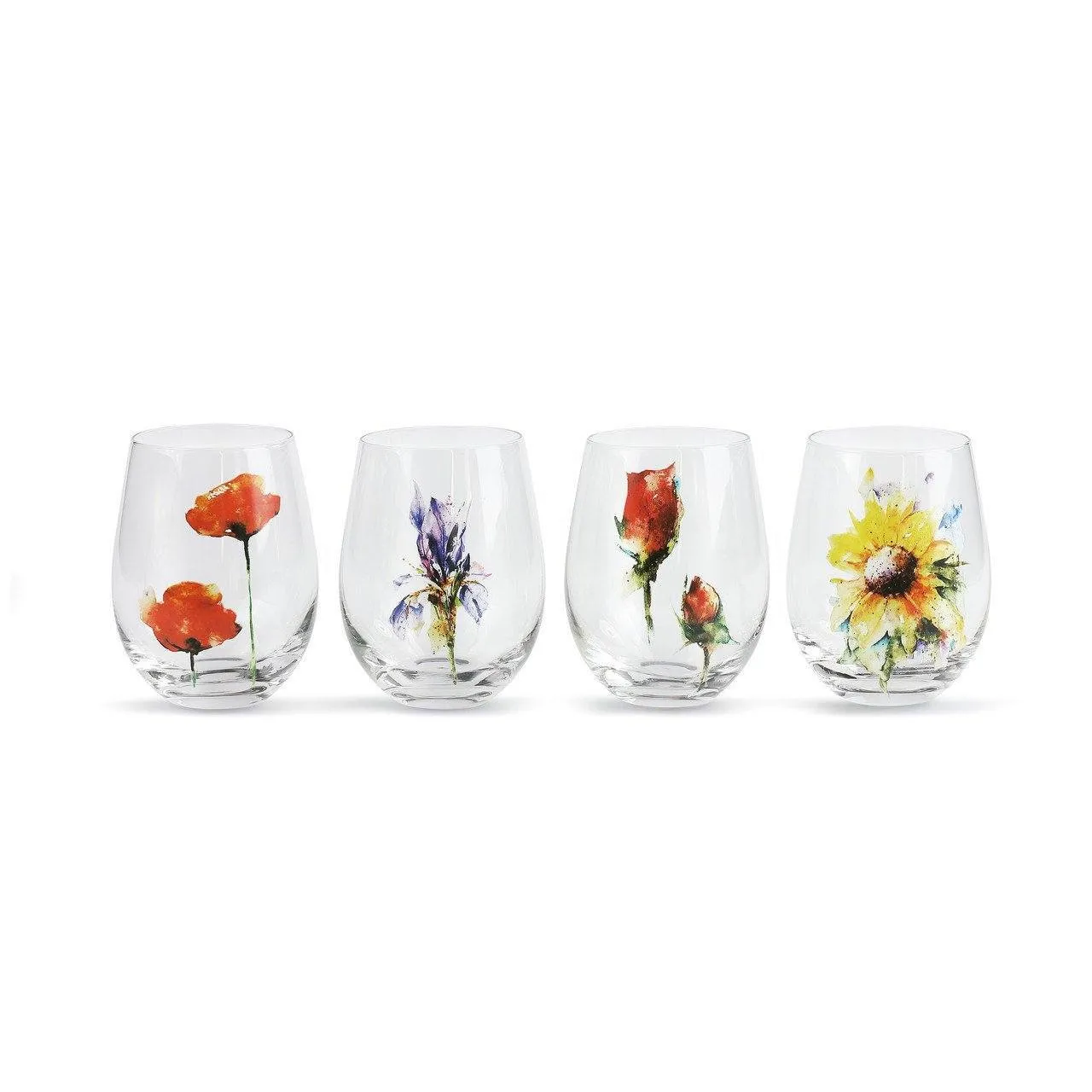 Stemless Wine Glasses-Glorious Nature and Horse Inspired Artwork *