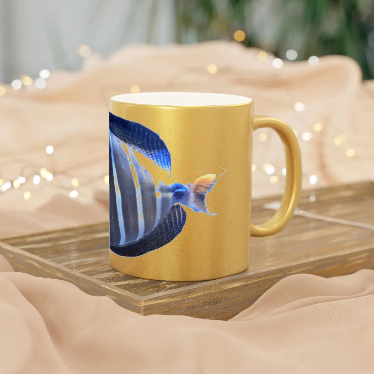 Striped Fish Metallic Mug (Silver / Gold)