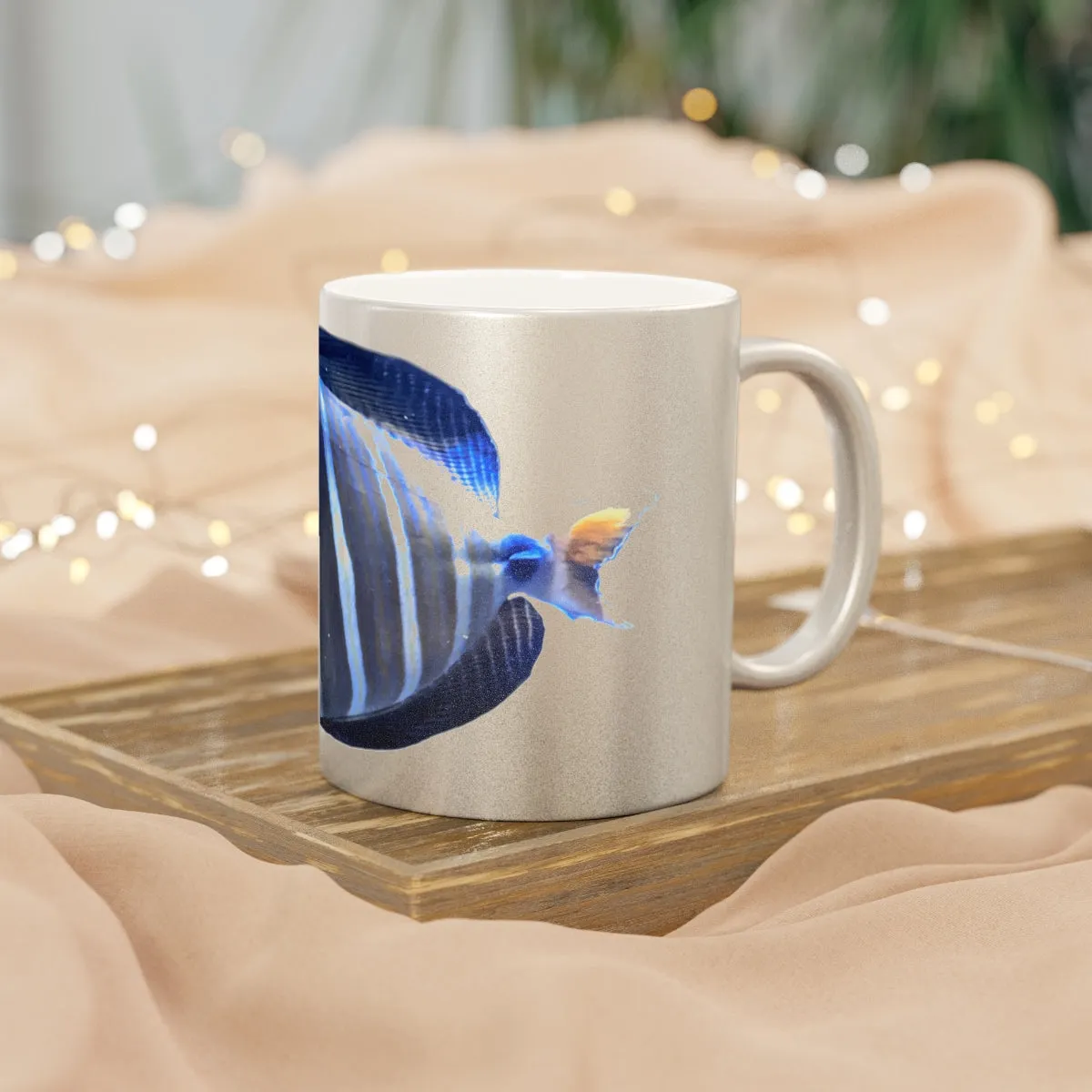 Striped Fish Metallic Mug (Silver / Gold)