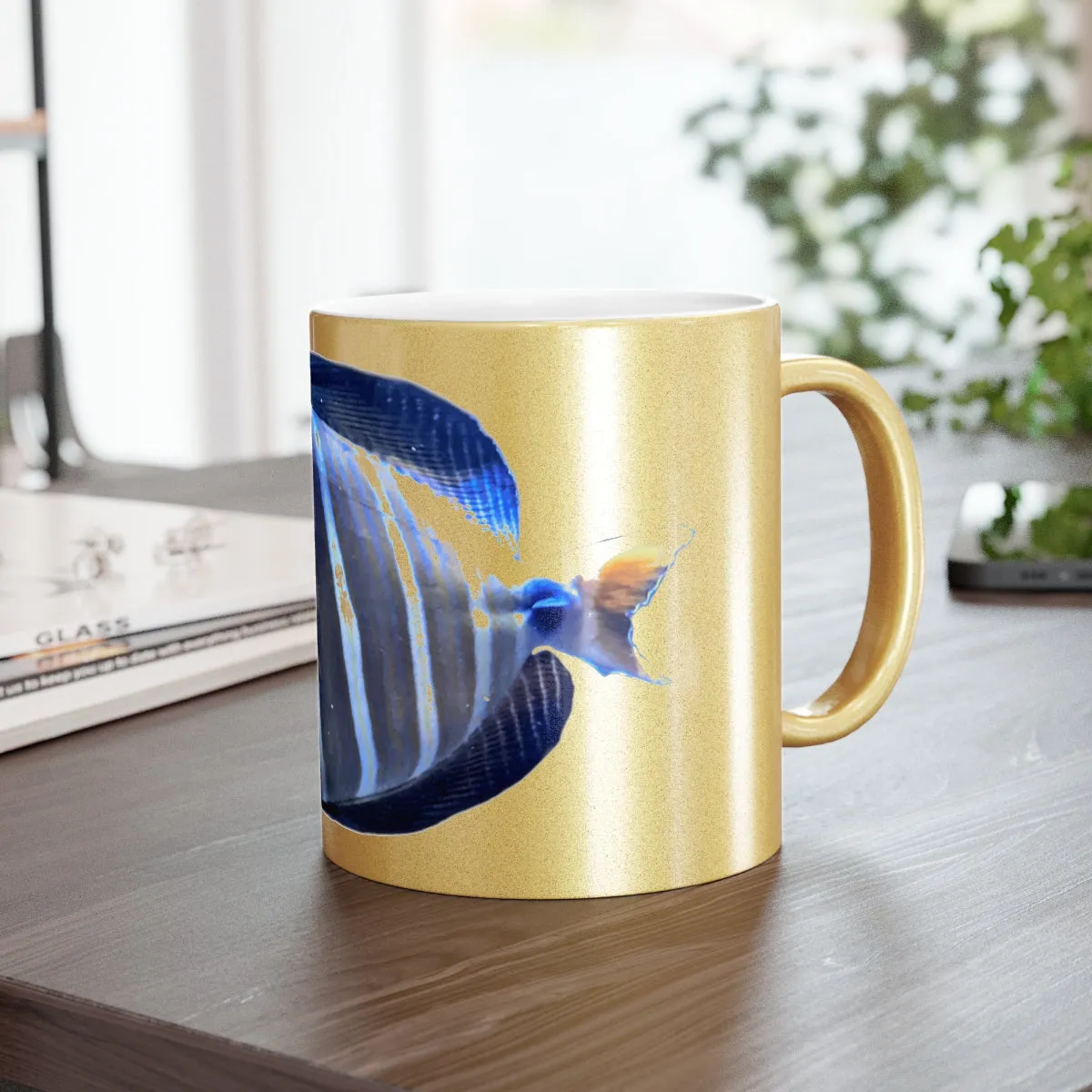 Striped Fish Metallic Mug (Silver / Gold)