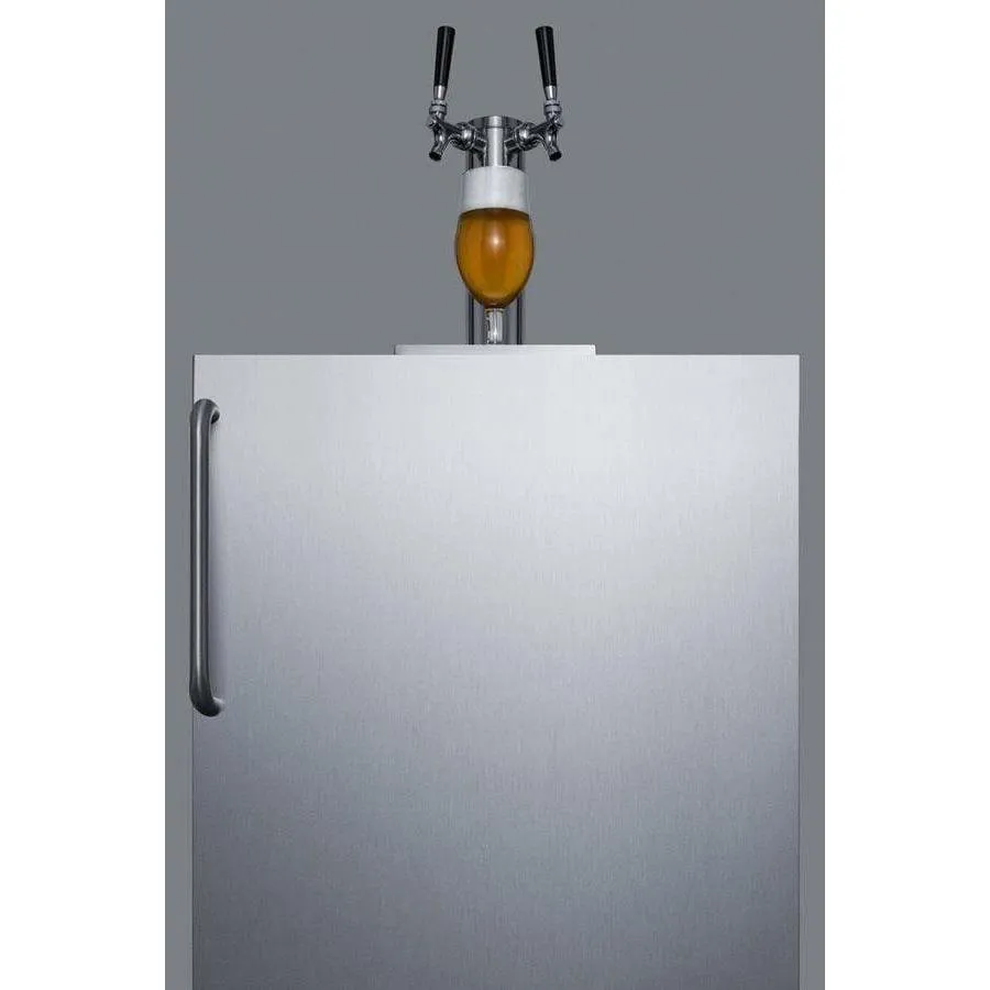 Summit 24" Wide Single Tap All Stainless Steel Commercial ADA Kegerator SBC58BBICSSADA