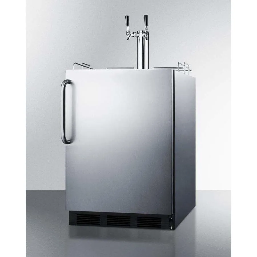 Summit 24" Wide Single Tap All Stainless Steel Commercial ADA Kegerator SBC58BBICSSADA