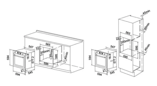 Tecno Uno TBO 7006 Built-In Oven 73L, 6 Functions