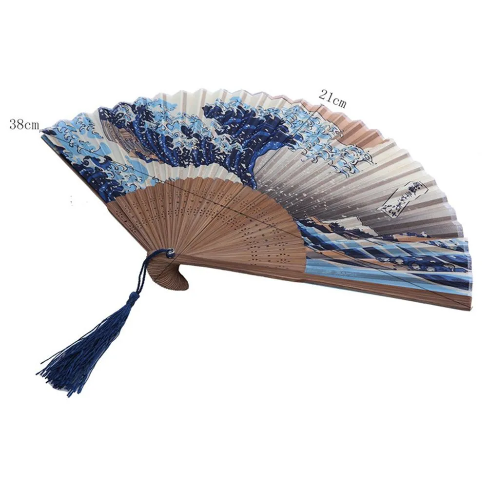 TEEK - Bamboo Folding Tassel Hand Fan