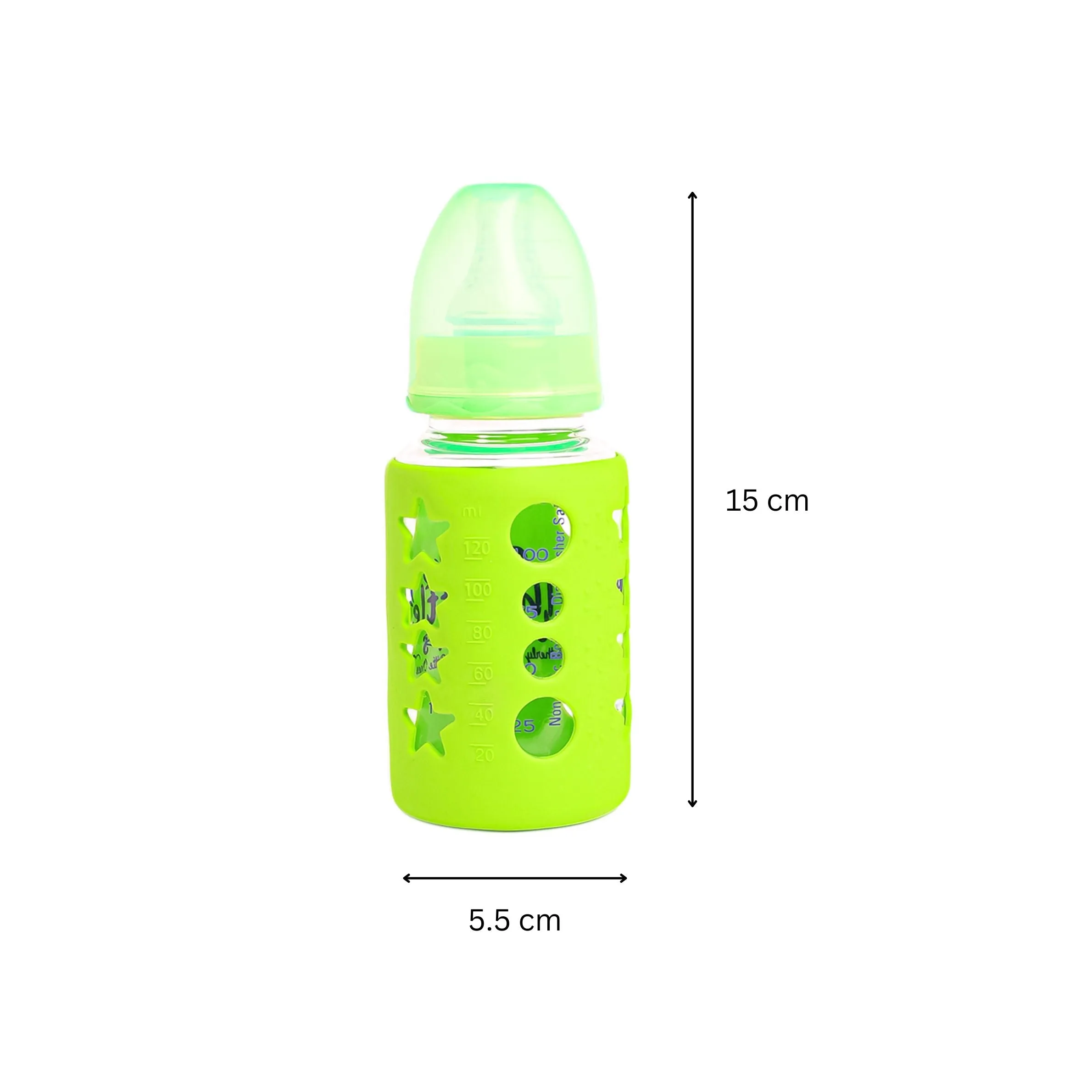 The Little Lookers High Borosilicate Glass Feeding Bottle for Baby/Feeder for Newborn | Super Soft Flow Control & Anti Colic Nipple for Infants/Toddlers