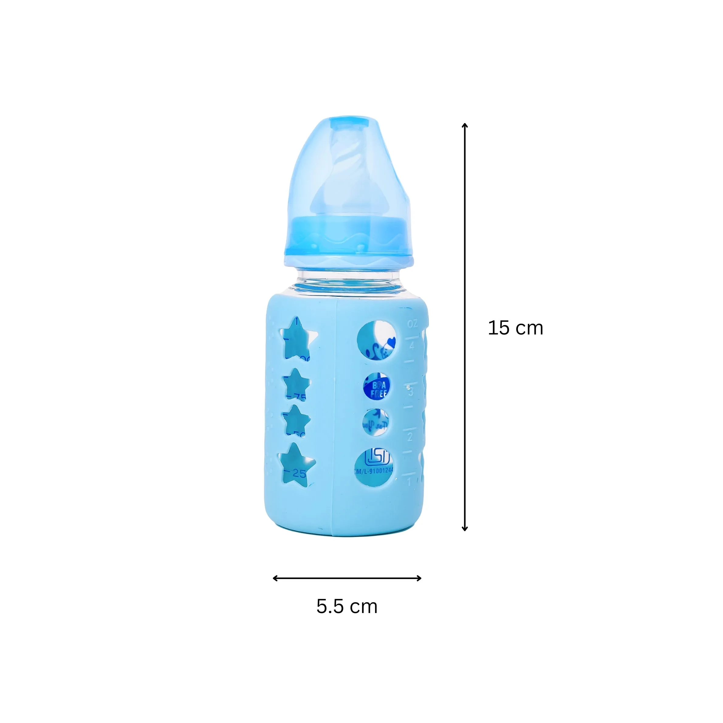 The Little Lookers High Borosilicate Glass Feeding Bottle for Baby/Feeder for Newborn | Super Soft Flow Control & Anti Colic Nipple for Infants/Toddlers