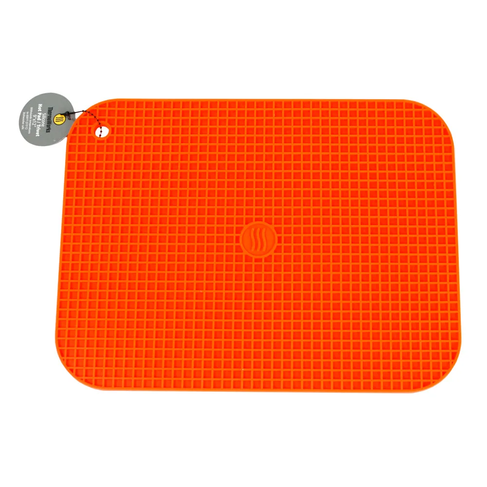 Thermoworks Hi-Temp Non-Slip Silicone Hotpad/Trivet 9"x12" 600°F BPA Free Orange