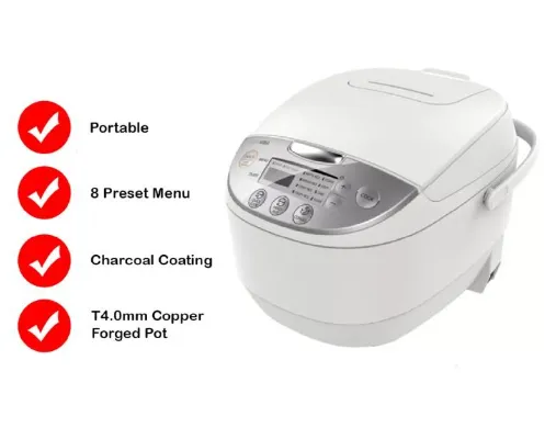 Toshiba RC-18DR1NS Digital Rice Cooker, 1.8L, White