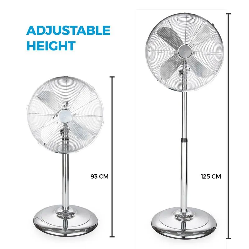 Tower Pedestal Fan with Stand 16"  - Chrome