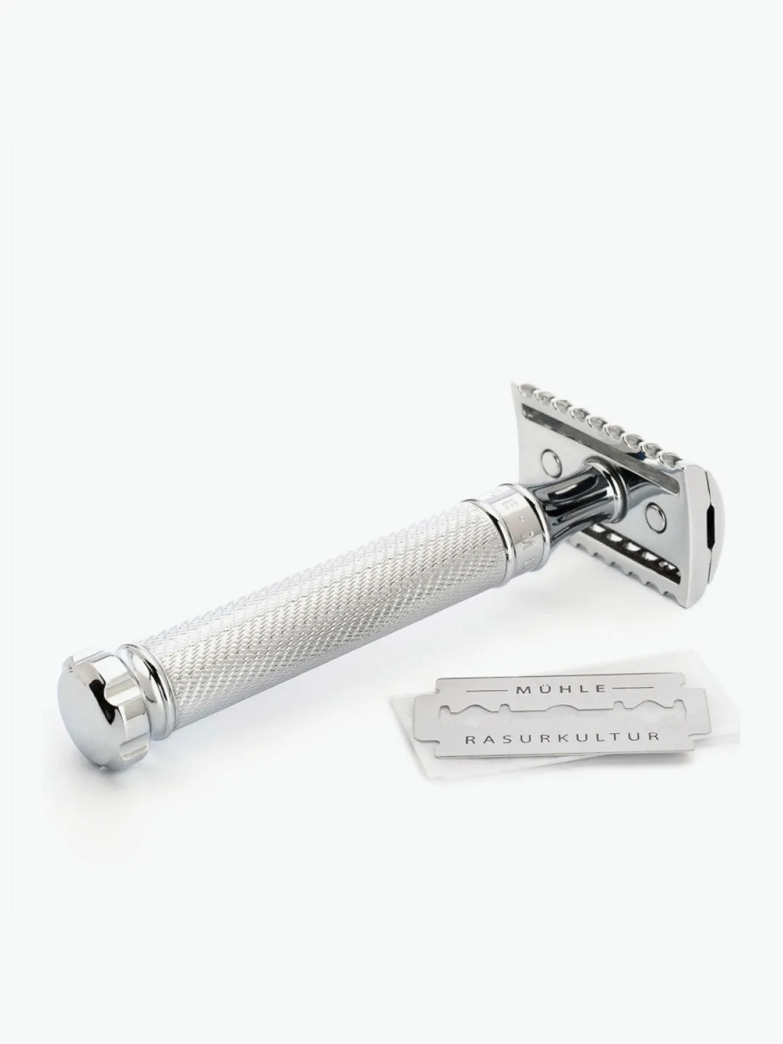 Traditional Twist Open Comb Safety Razor Silver