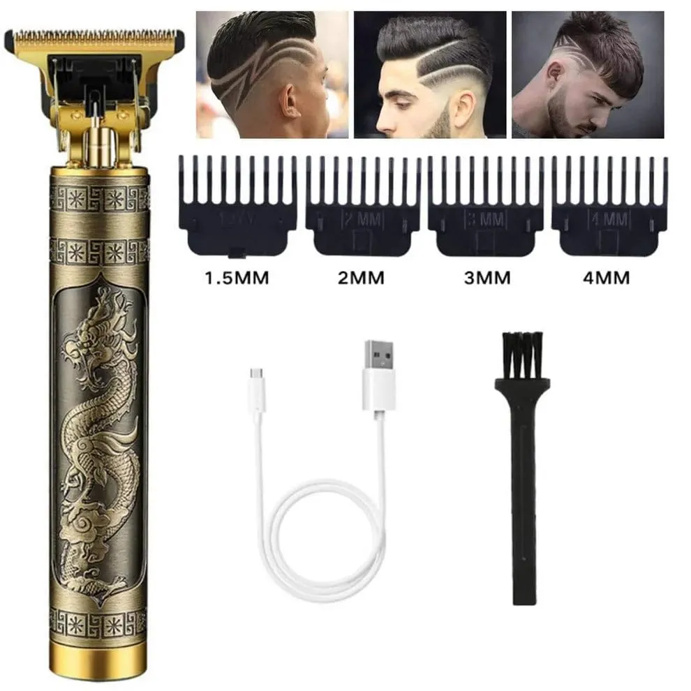 Trimmer Men Professional Hair Clippers Cordless Electric Rechargeable Metal Body Beard Trimmer Shaver, Electric T Blade Trimmers Zero Gapped Edgers Hair Cutting Grooming Kit with 4 Guide Combs