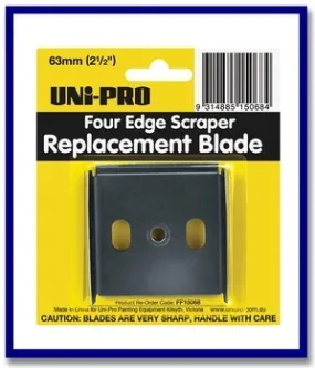 UNi-PRO Four Edge 63mm Scraper Replacement Blade - 1 UNIT