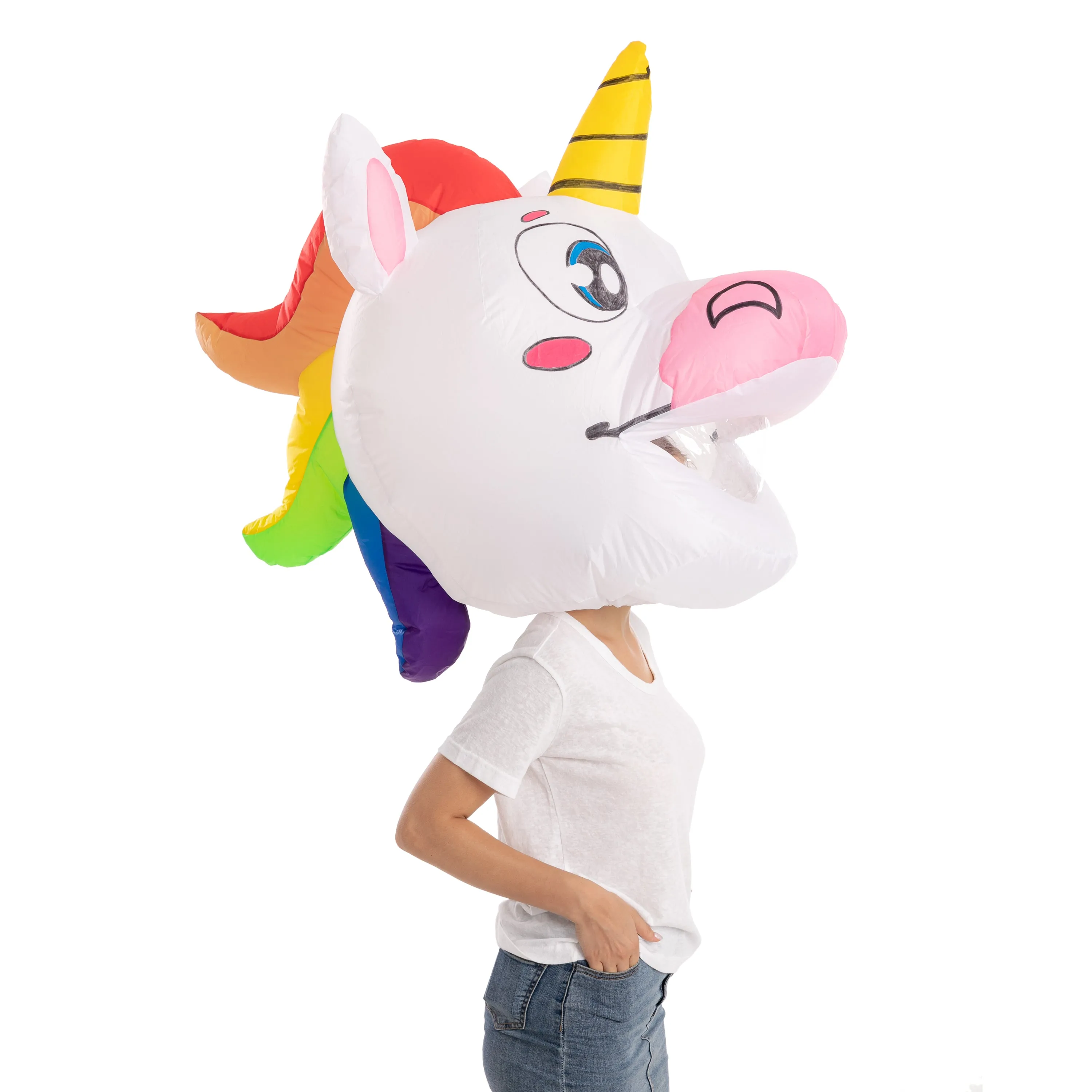 Unicorn Bobble Head Inflatable Costume - Adult