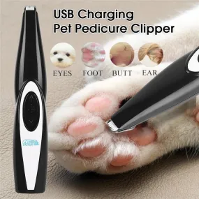 USB Rechargeable Dog Pet Hair Foot Trimmer With Low-noise