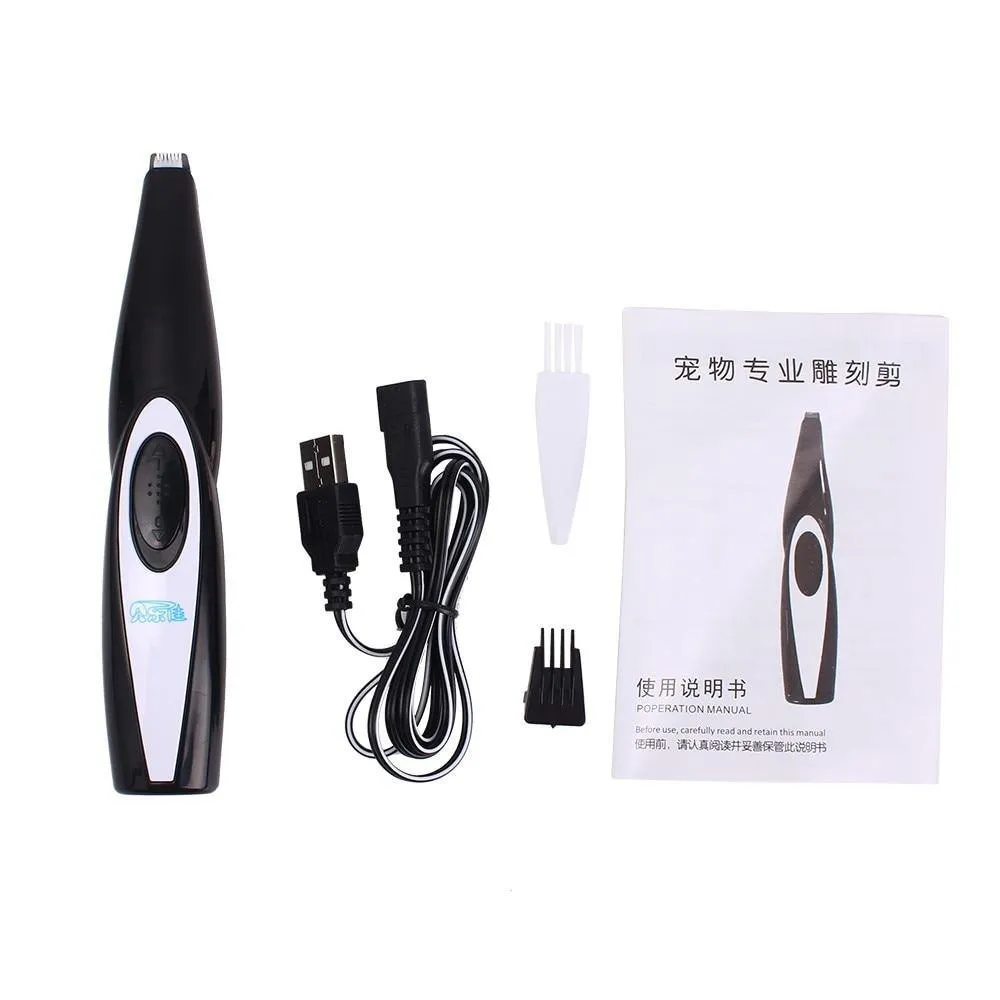 USB Rechargeable Dog Pet Hair Foot Trimmer With Low-noise