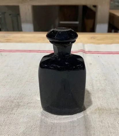 Vintage  Black Pharmacy  Glass Bottle #5381