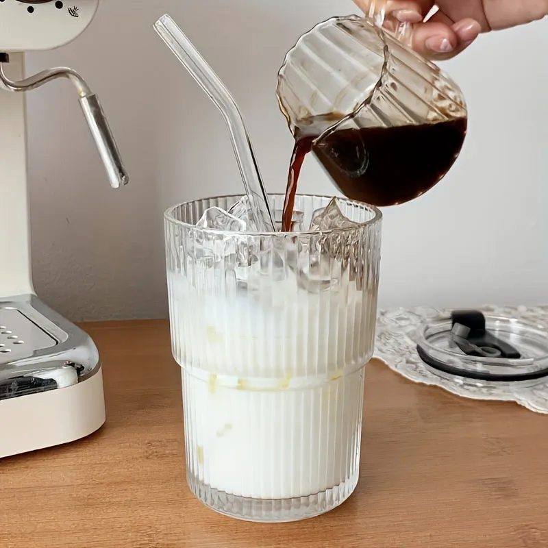 Vintage Striped Glass Cup  Perfect for Cocktails and Coffee