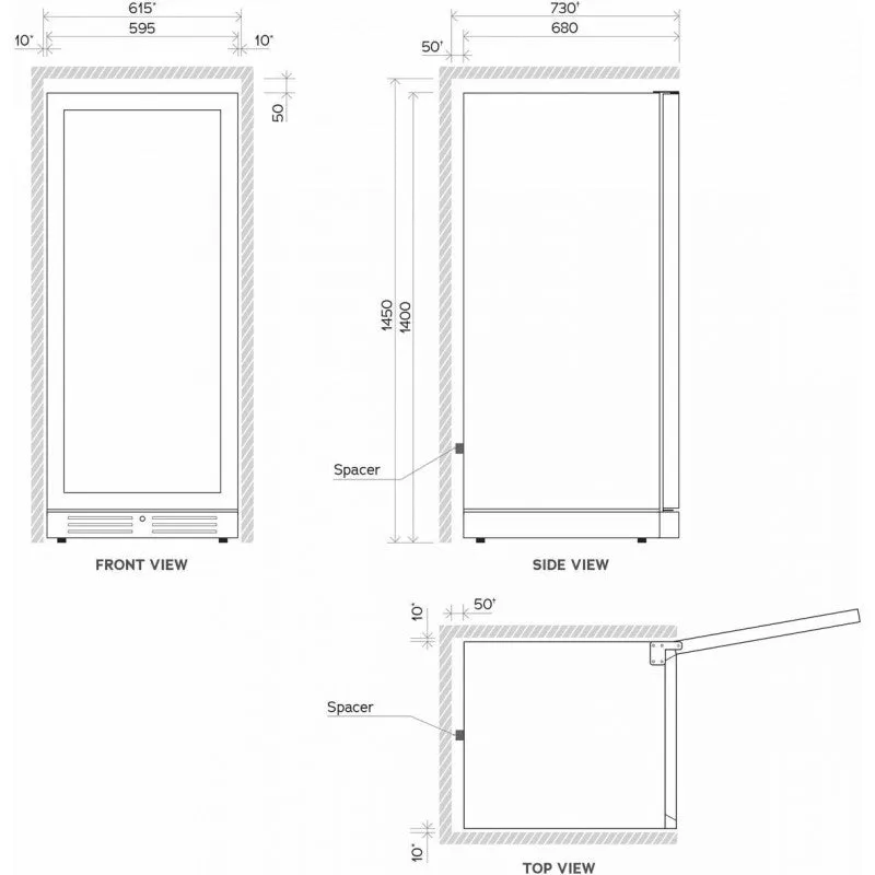 Vintec 130 Bottle Wine Cabinet Fridge VWS130SSB-X