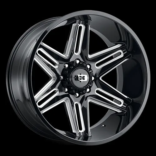 Vision Off-Road 363 Razor 20X10 8X170 -25mm Gloss Black Milled Spoke