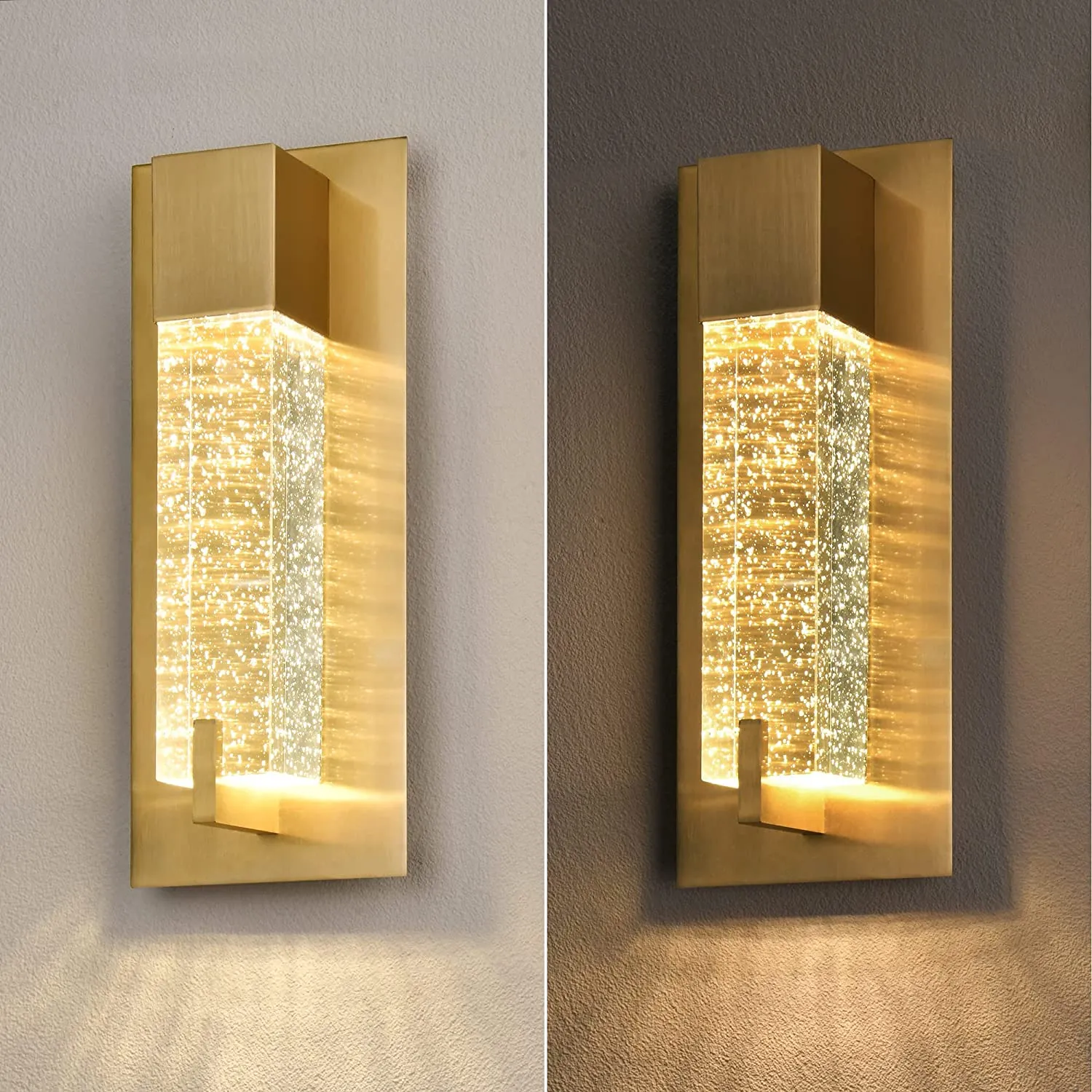 Wall Lighting Gold Modern Vanity Lights Fixture with Crystal Bubble Glass