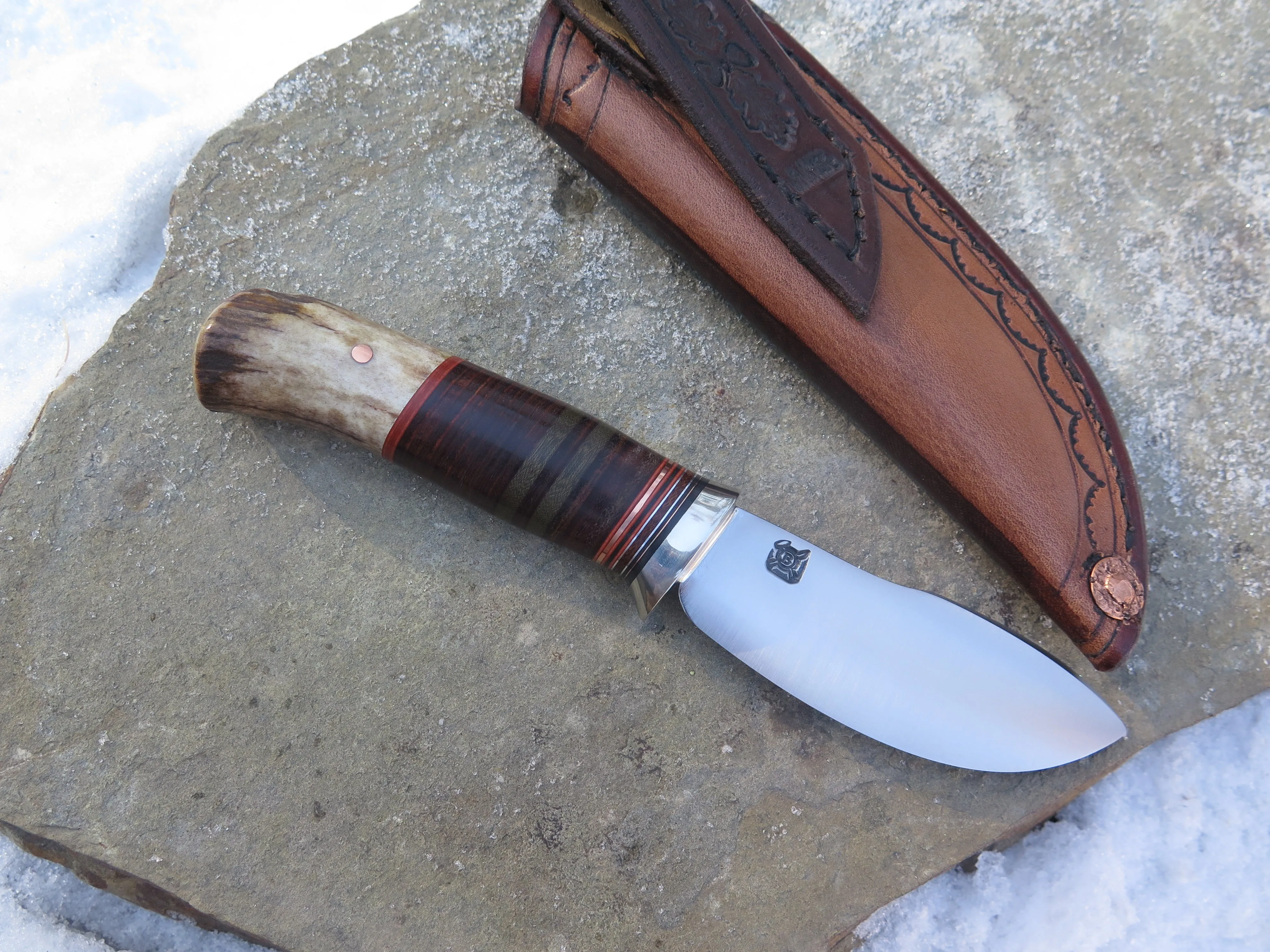 Whitetail & Horsehide Canoe Knife   Mudbone