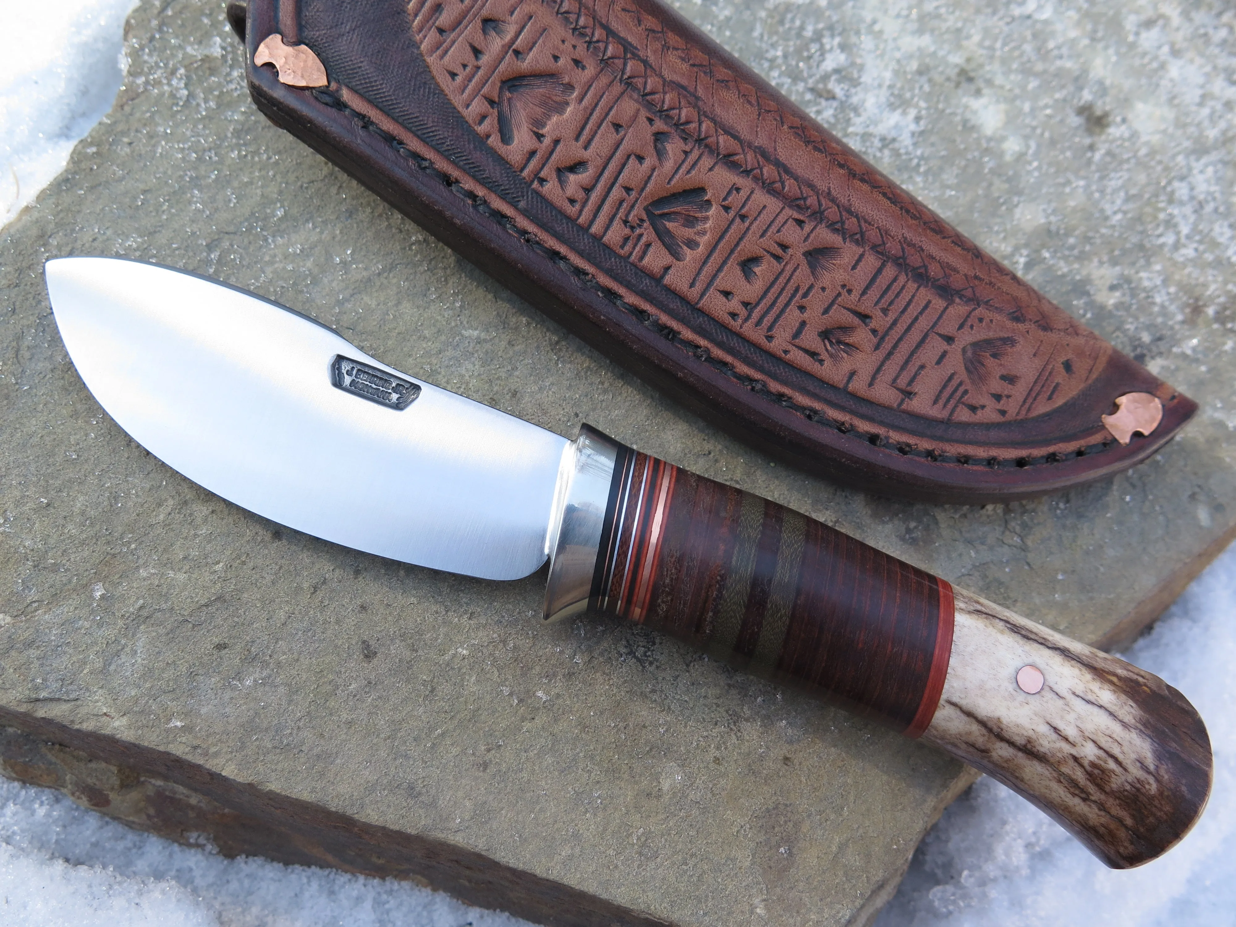 Whitetail & Horsehide Canoe Knife   Mudbone