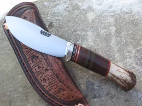 Whitetail & Horsehide Canoe Knife   Mudbone