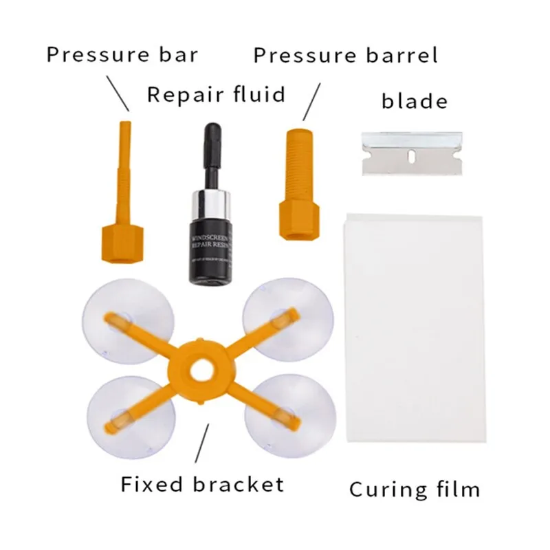 Windshield Repair Kit Quick Fix Car Cracked Glass Windscreen Repair Tool Kit Resin Sealer DIY Auto Window Screen Polishing