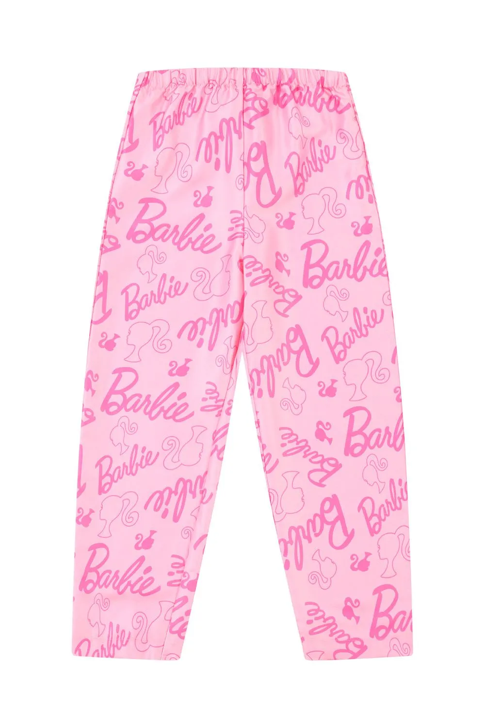 Women's Barbie Long Pink Satin Pyjama Set