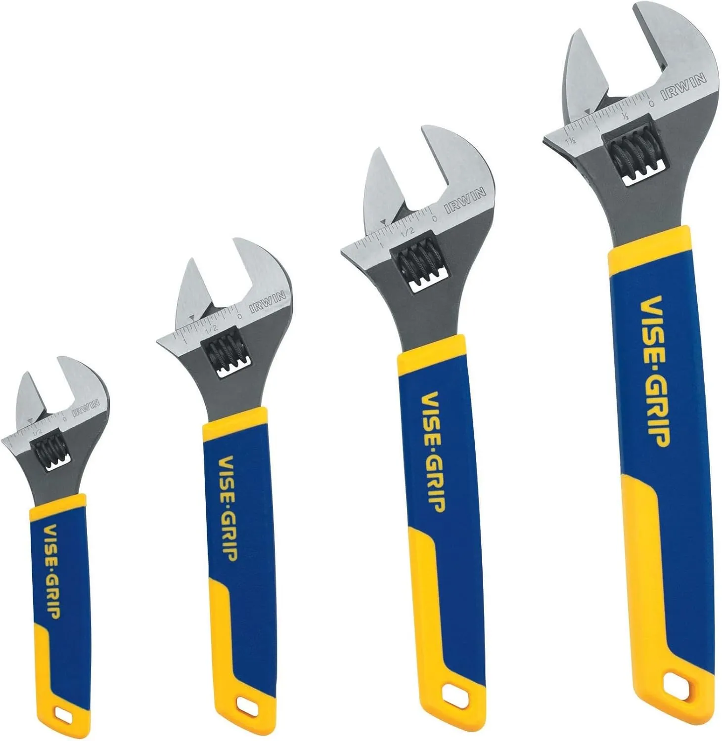 Wrench Set - Irwin VISE-GRIP Adjustable Wrench Set, SAE/MM, 4-Piece, 2078706