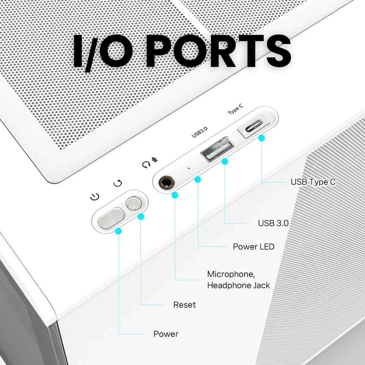 Zalman P10 mATX Gaming PC Case, Panoramic Glass, 1 x PWM ARGB Fan - White