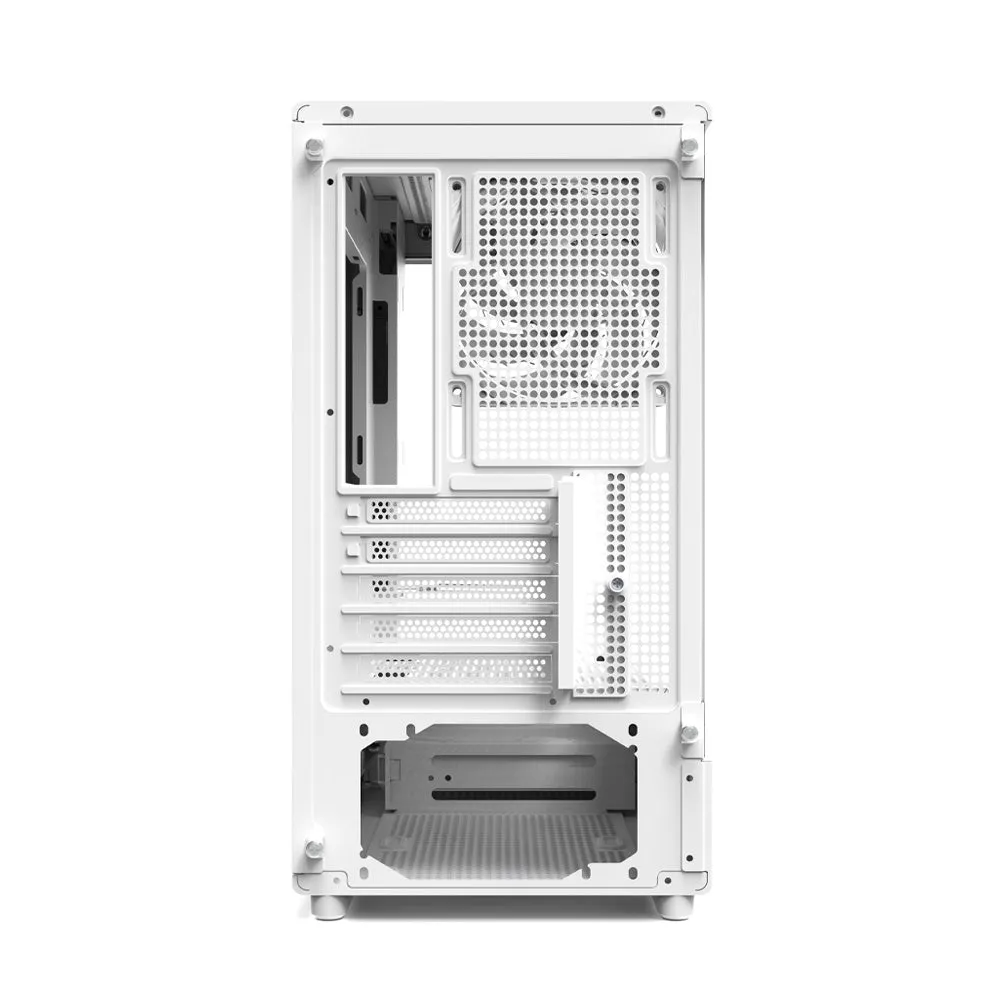 Zalman P10 mATX Gaming PC Case, Panoramic Glass, 1 x PWM ARGB Fan - White